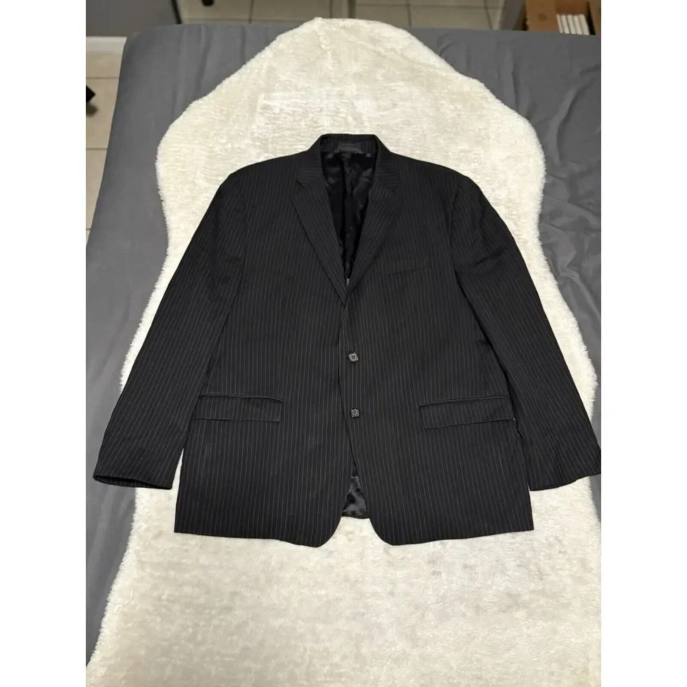Lauren Ralph Lauren Men's Black Striped Wool Sport Blazer Jacket Size‎ 48R